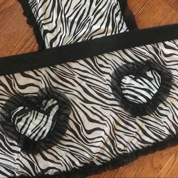 Sexy Apron Lingerie - zebra print - bra - Picture 3 of 6